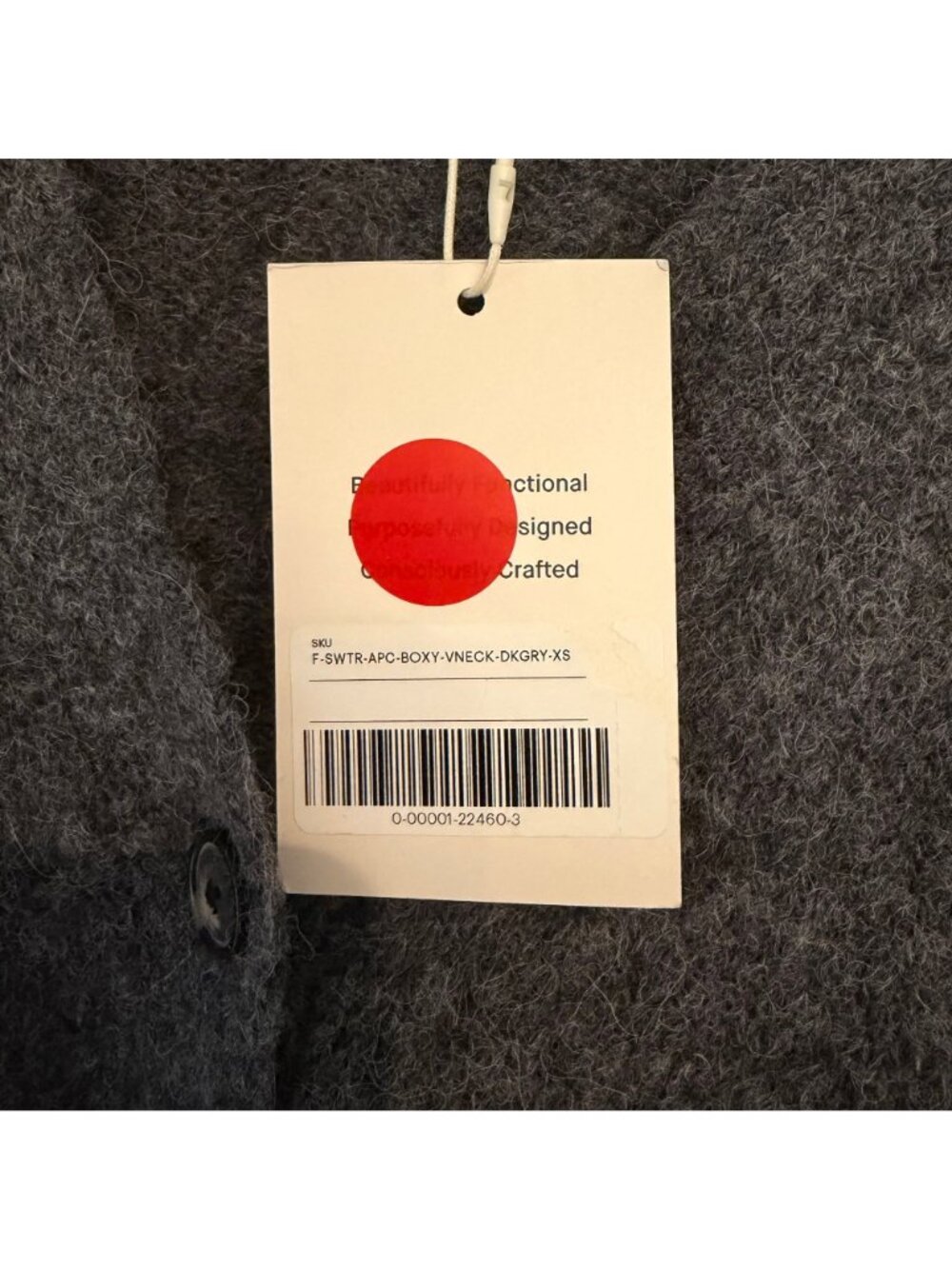 Everlane The Boxy V-Neck Cardigan Dark Gray Alpaca Size XS NWT - Picture 4 of 6